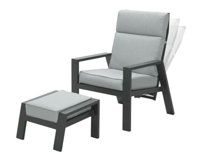 Garden Impressions Max loungestoel met voetenbank - Light grey