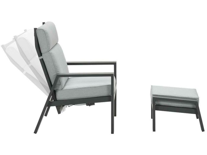 Garden Impressions Max loungestoel met voetenbank - Light grey