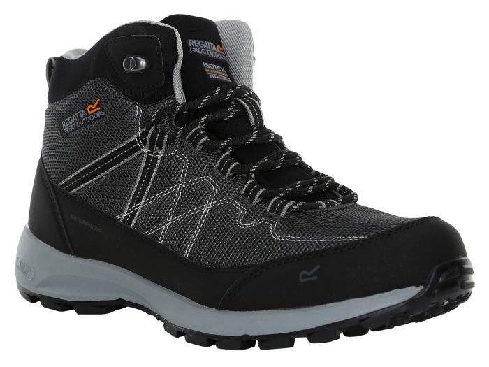 Regatta Samaris Lite Mid Black Dark Steel heren wandelschoenen