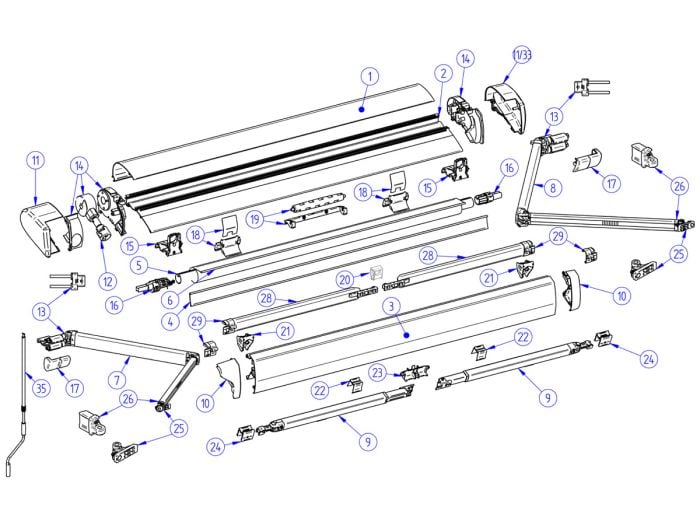 Thule Omnistor set eindkappen cassette 6300 aluminium