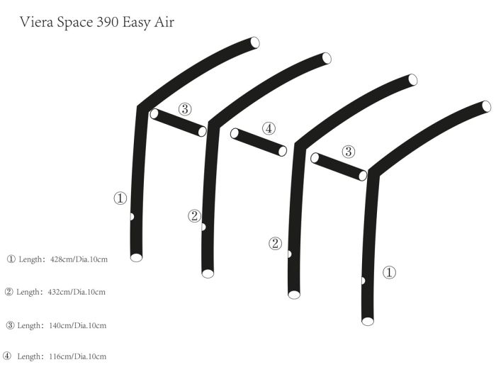 Obelink Viera Space 280/390 Easy Air dwars airtube L