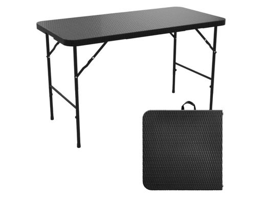 LifeGoods 120x60 cm Inklapbare vouwbare tafel  - Black