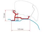 Fiamma F80/F65 adapter Ducato H2 >2006