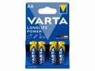 Varta 4x Longlife Power AA batterijen