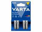 Varta 4x Ultra Lithium AAA batterijen