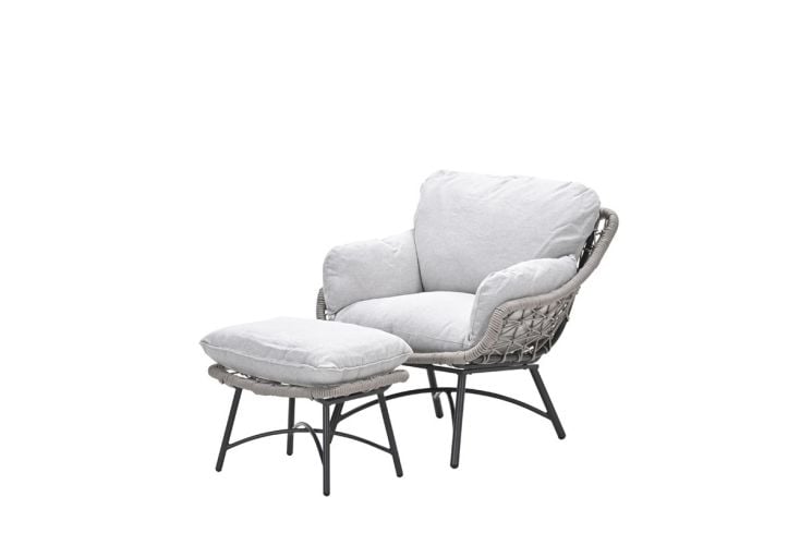 Garden Impressions Logan fauteuil incl. voetenbank - taupe