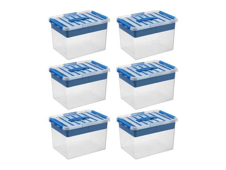 Sunware Q-line 22 liter set van 6 opbergboxen met inzet