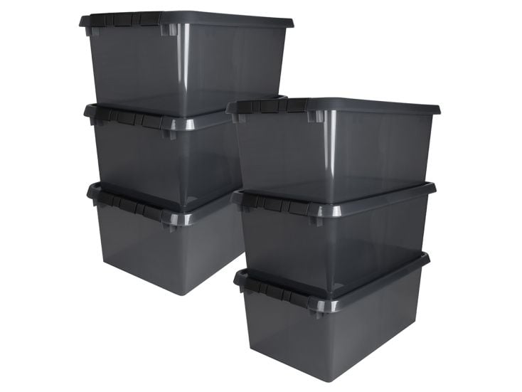 Sunware comfort Line set van 6 45L opbergbox - grijs