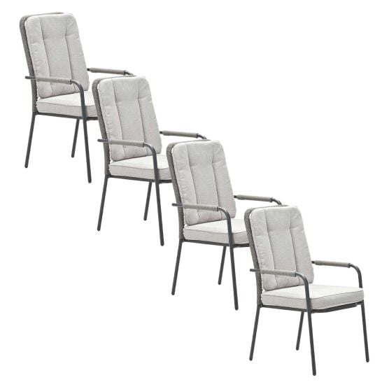 Garden Impressions Aleria taupe - 4 stuks tuinstoel
