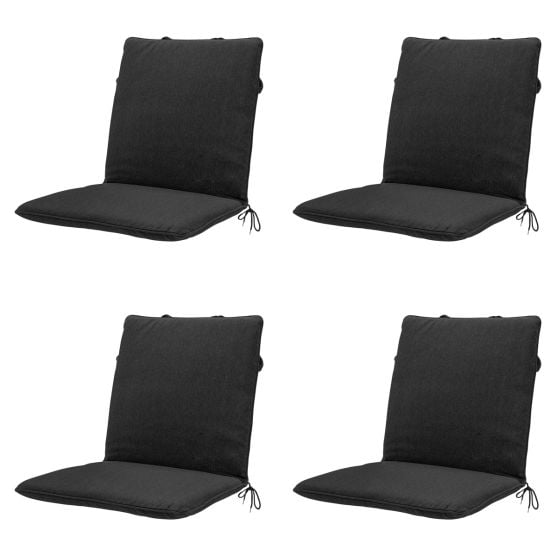 Madison Black canvas eco+ Stapelstoelkussen - Set van 4