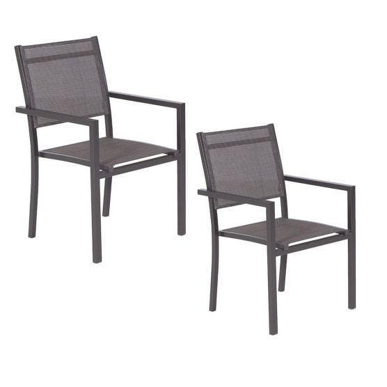 Garden Impressions Moon 2 stuks donker grijze tuinstoelen