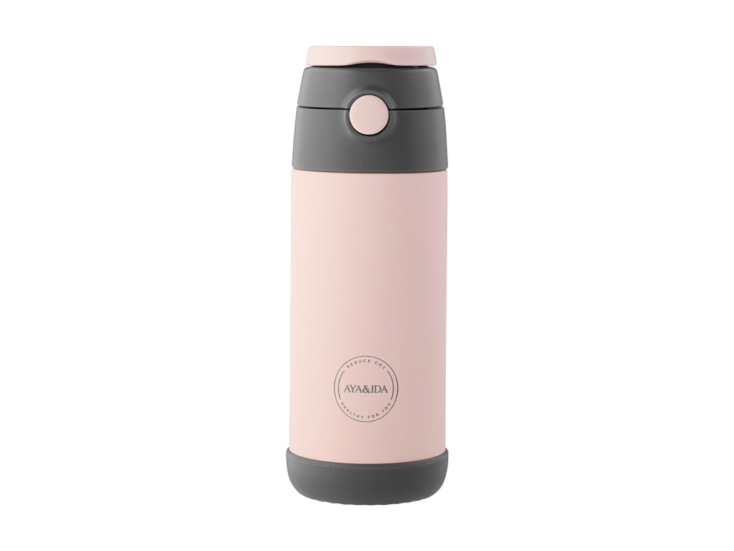 AYA&IDA 350 ml kids thermosfles met rietje - Soft Pink