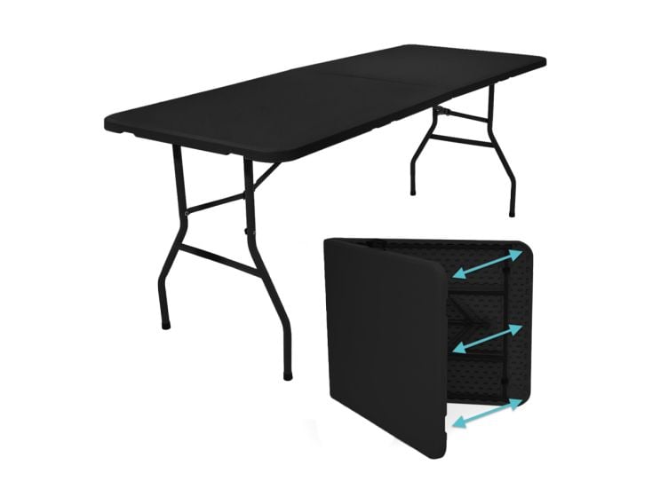 LifeGoods 80x70 cm Inklapbare tafel 1 - Black