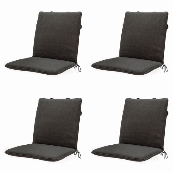 Madison Dark  canvas eco+ Stapelstoelkussen - Set van 4