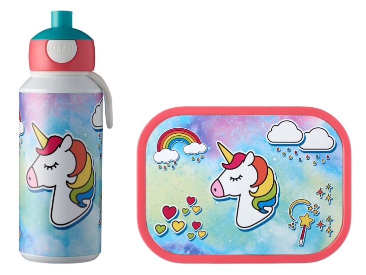 Mepal Campus Pop-Up drinkfles met lunchbox - Unicorn