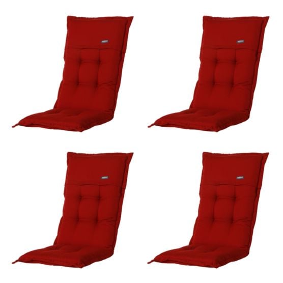Madison Rib red Tuinstoelkussen - Set van 4
