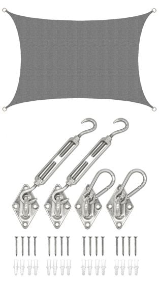 AMANKA 3 x 2 Luchtdoorlatend UV schaduwdoek - Gray