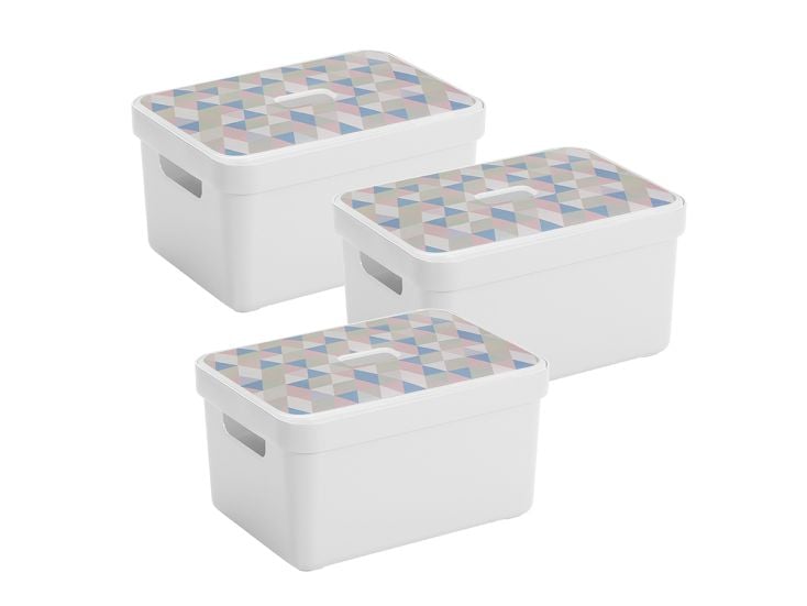 Sunware Sigma Home 13 liter Triangel box met deksel - 3 stuks