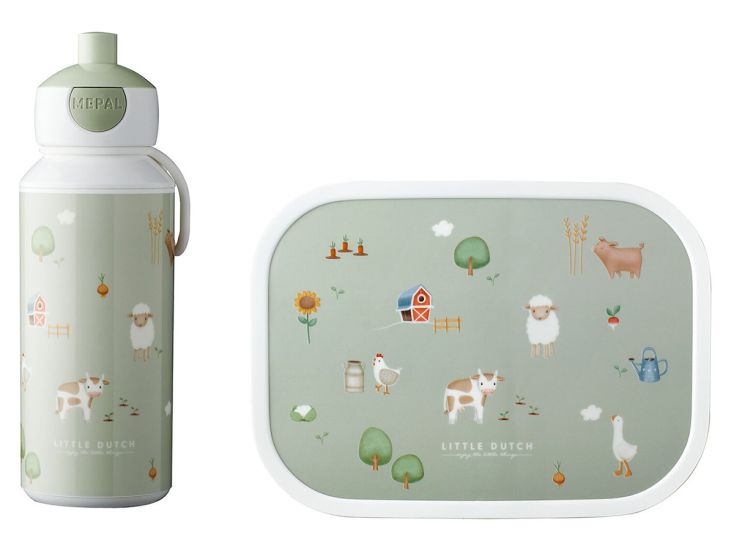 Mepal Campus Pop-Up drinkfles met lunchbox - Little Farm