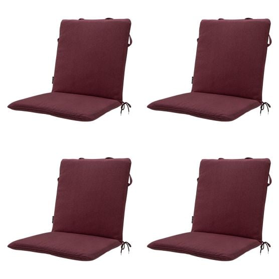 Madison Bordeaux canvas eco+ Stapelstoelkussen - Set van 4