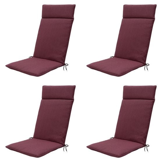 Madison Bordeaux canvas eco+ Tuinstoelkussen - Set van 4