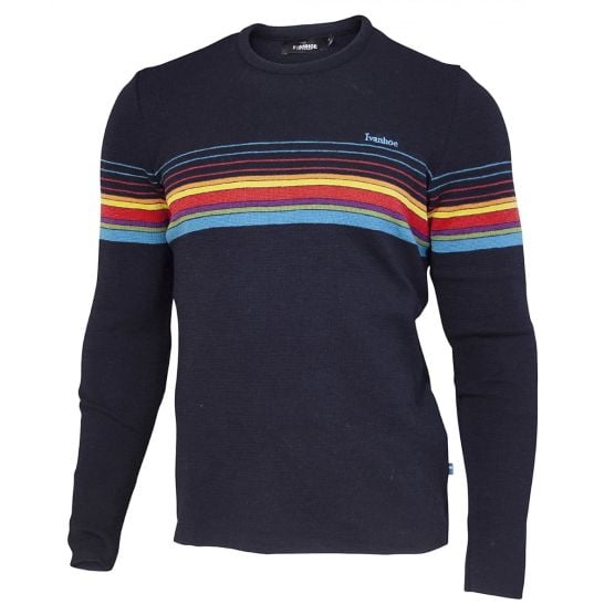 Ivanhoe Retro-Hang Loose Navy wollen heren trui