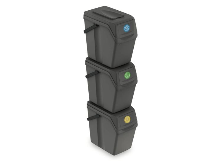 Keden set van 3 afvalscheidingsbakken - 25 liter