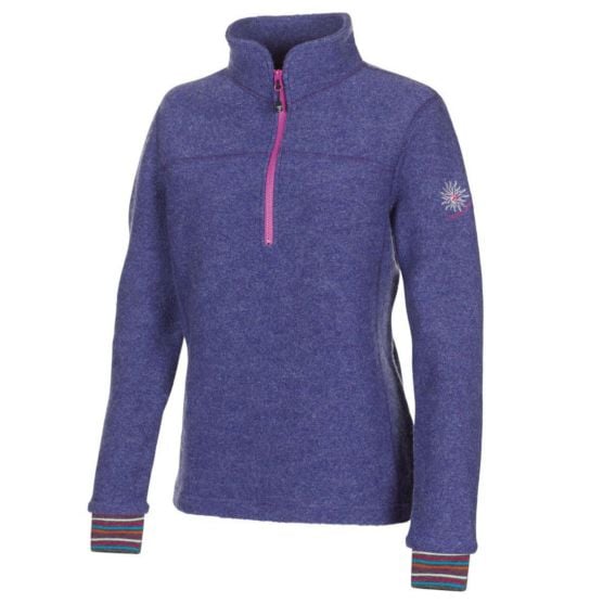 Ivanhoe wollen damestrui Dina half Zip paars