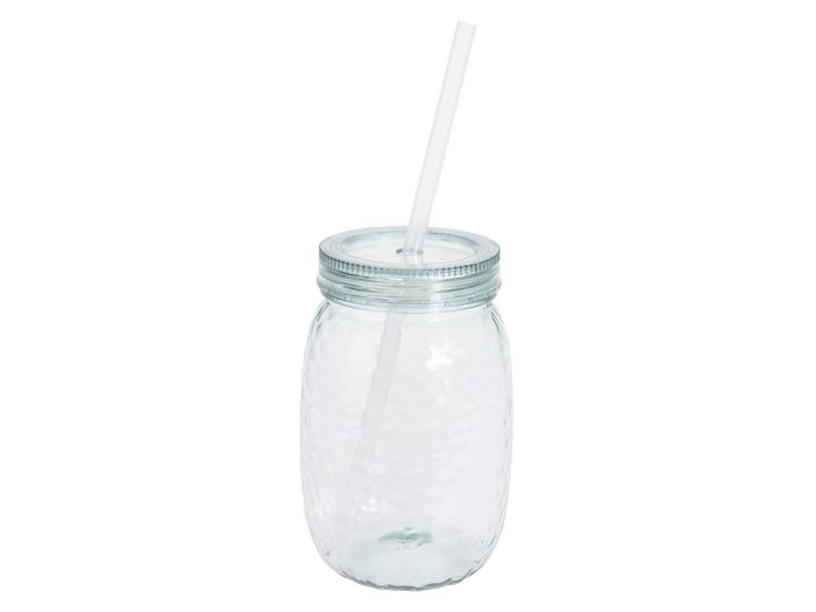 Excellent Houseware drinkglas met rietje