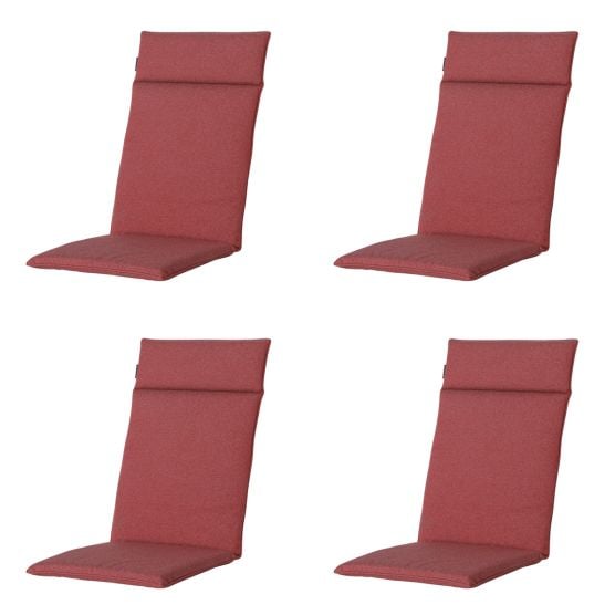 Madison Manchester red Tuinstoelkussen - Set van 4