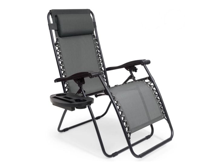 LifeGoods relaxstoel met zijtafel - Darkgrey