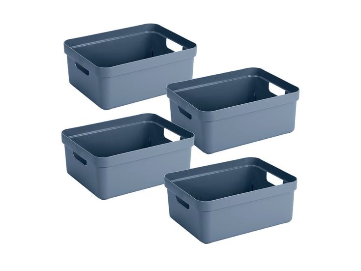 Sunware Sigma home set van 4 24L opbergbox - donker blauw
