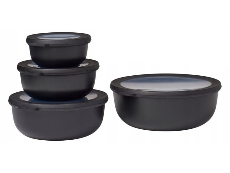 Mepal Cirqula 4-delige set ronde vershouddozen - Black