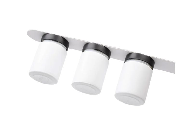 Silwy 3 witte magneet kruidenpotjes met witte ophanglijst - 192ml