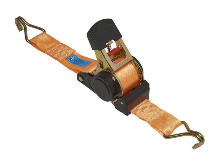 ProPlus 450 cm spanband met ratel en 2 haken - 750 kg