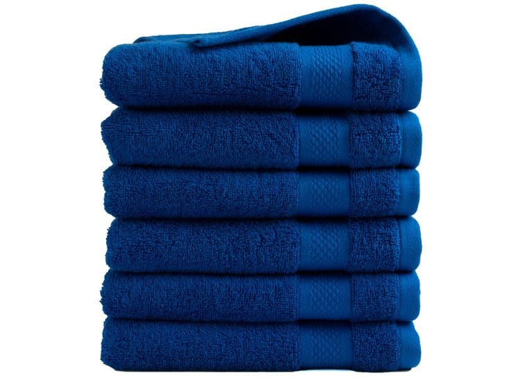 DoubleDry Hotel 50 x 100 cm set van 6 handdoeken - blauw