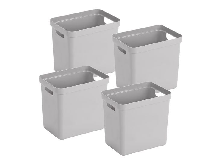 Sunware Sigma home set van 4 25L opbergbox - grijs