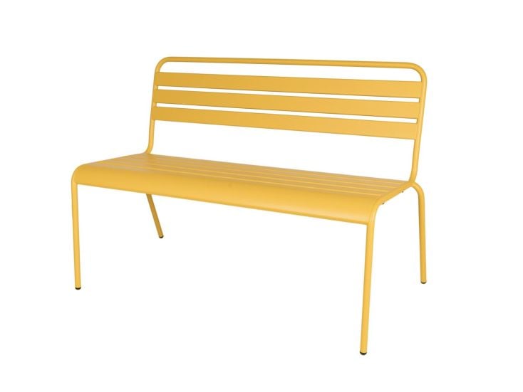 Metalen tuinbank Max 120 cm okergeel