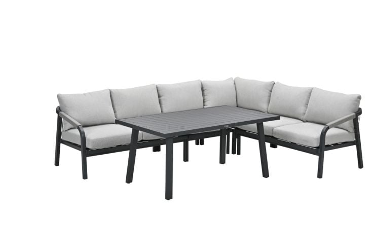 Monti lounge-diningset - 5-dlg - c. black - taupe - sand
