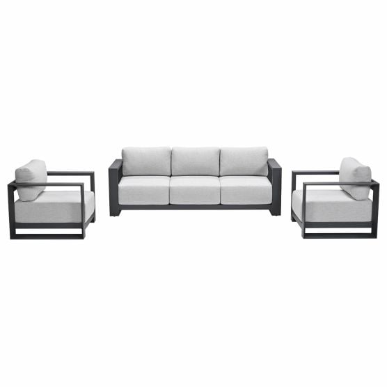 Garden Impressions Malakka donker grijs - 3-delig - loungeset