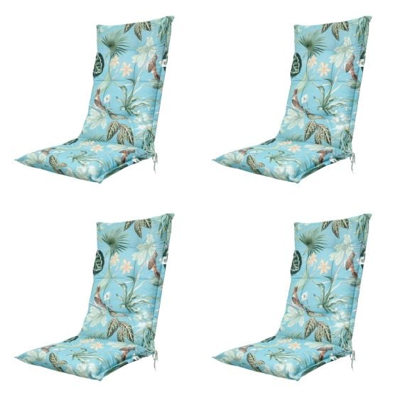 Madison Grasse aqua Tuinstoelkussen - Set van 4