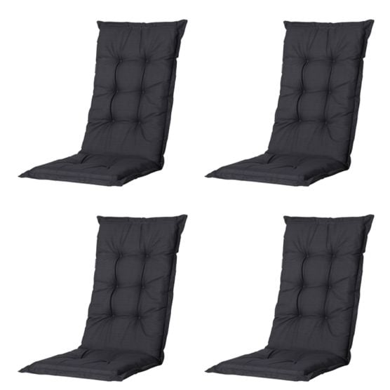 Madison Basic black Tuinstoelkussen - Set van 4