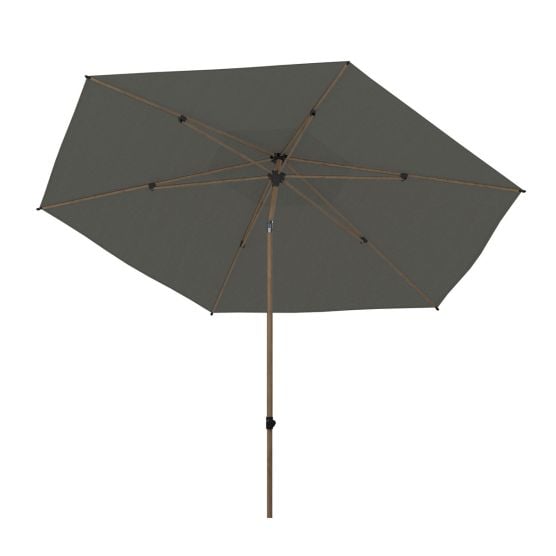 4 Seasons Azzurro Ø300 cm antraciet - houtlook frame stokparasol