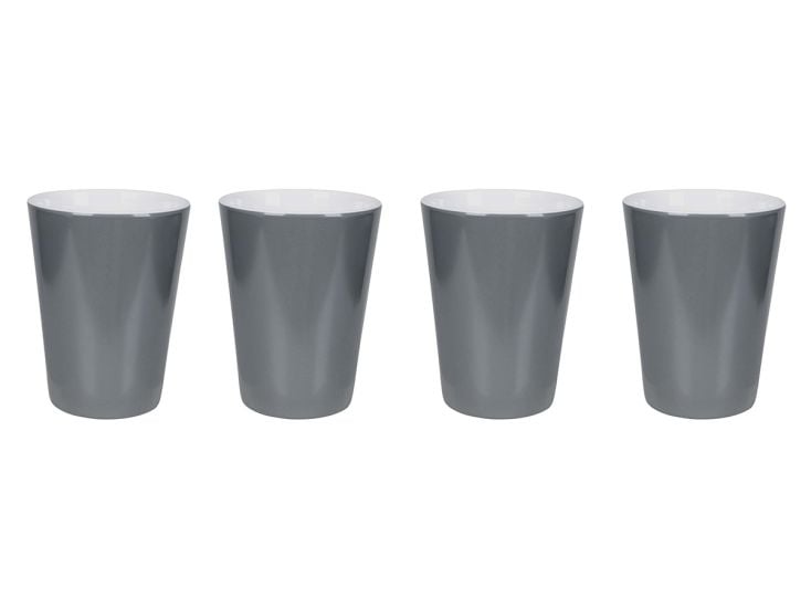 Bo-Camp Two-Tone set van 4 melamine bekers - Grey