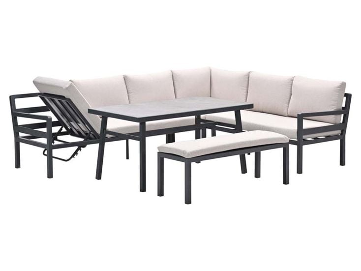 Garden Impressions Corsica Rechts lounge-diningset - black