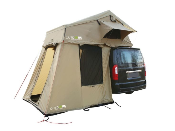 Daktent Family - 3 Pers 140cm - Khaki - incl. voortent, ladder