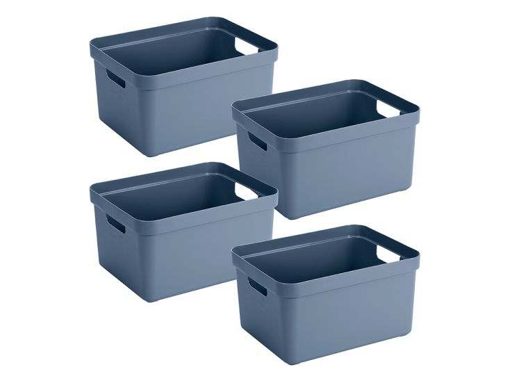 Sunware Sigma home set van 4 32L opbergbox - donker blauw
