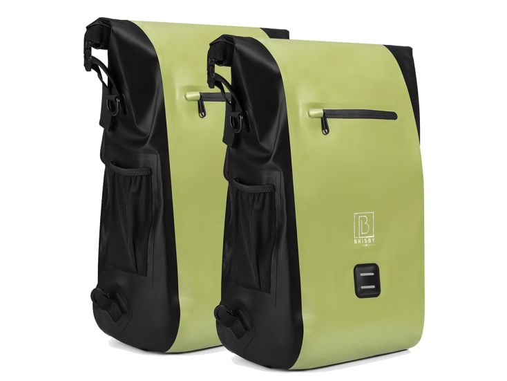 Brisby 3 in 1 waterdichte rolltop Green fietstas - Set van 2