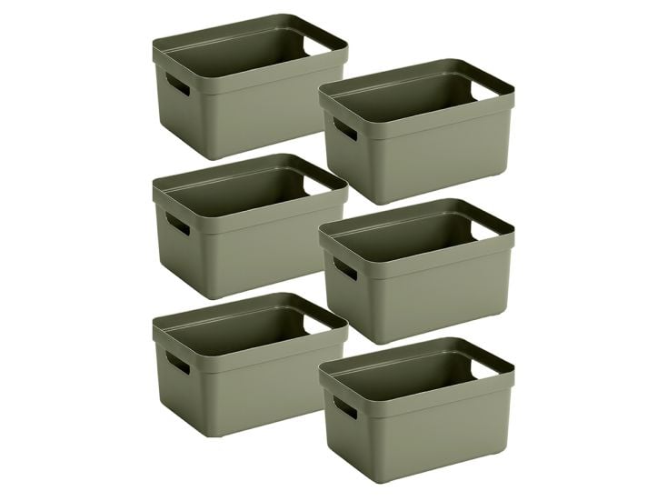 Sunware Sigma home 13 liter Darkgreen opbergbox - Set van 6