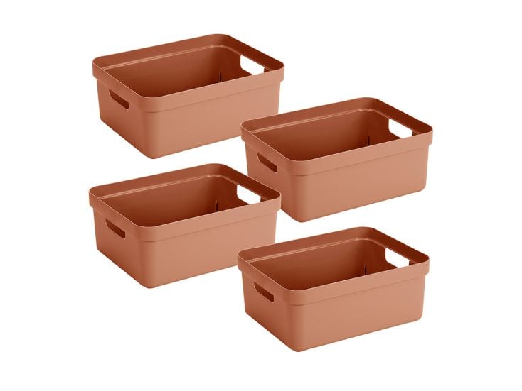 Sunware Sigma home set van 4 24L opbergbox - terra